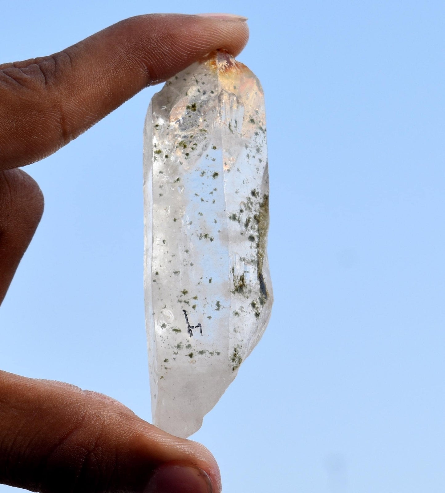 Rare & Natural Moss Seed Crystal, Healing Crystal, Quartz Tower, Quartz Crystal, Size-3'' Inch-1''inche, 48.60 Gram, Gift For Her,