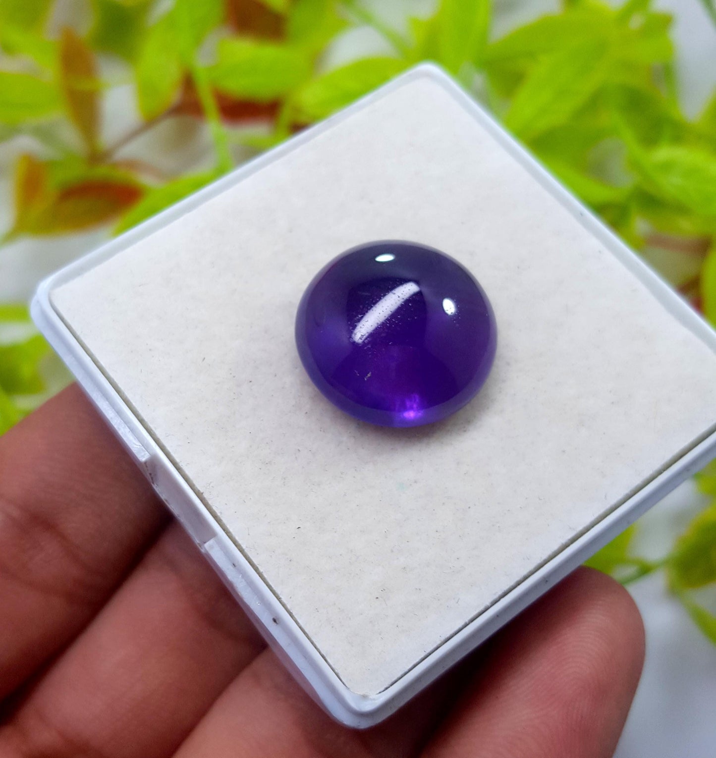 Amethyst, Natural Purple Amethyst, Round Cabochon Loose Gemstone, 20.60 Carat, Size-18.5x18.5x8.5mm, Gift For Her,