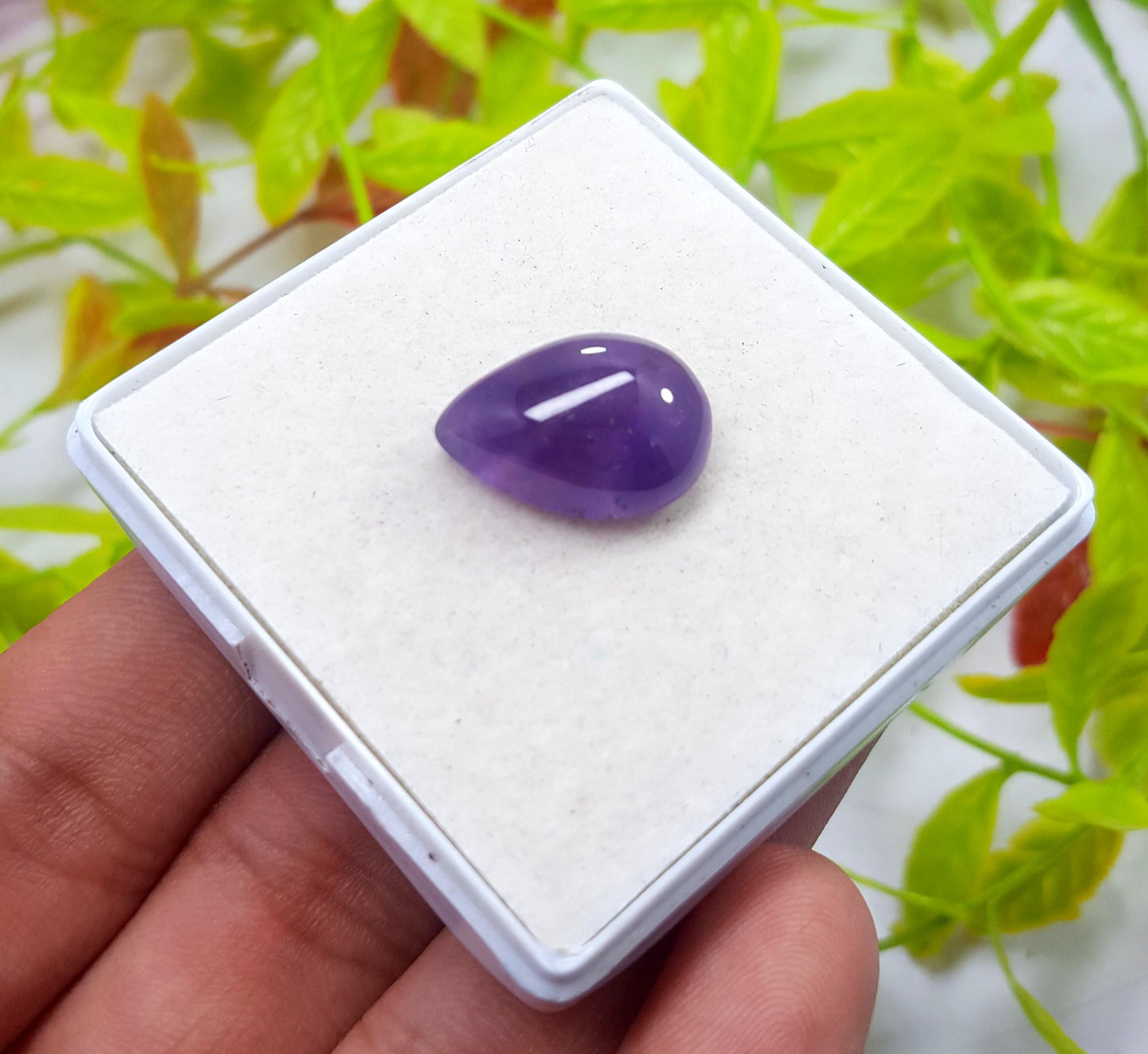 Rare & Natural Purple Amethyst, Pear Cabochon Loose Gemstone, 12.30 Carat, Size-13.5x18x7.5mm, Gift For Her,