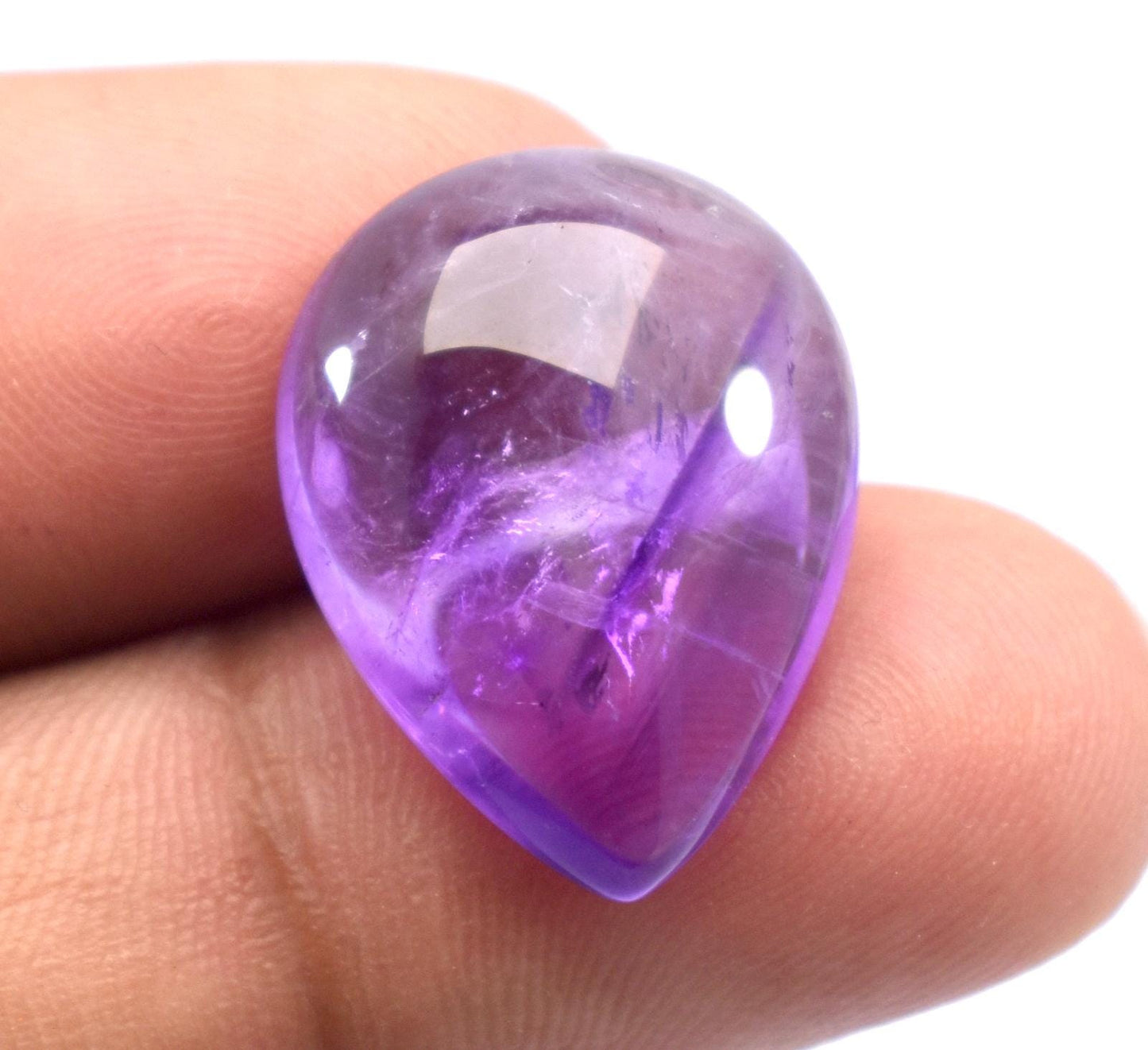 Amethyst, Natural Purple Amethyst, Pear Cabochon Loose Gemstone, 17.40 Carat, Size-18x21x8mm, Gift For Her,