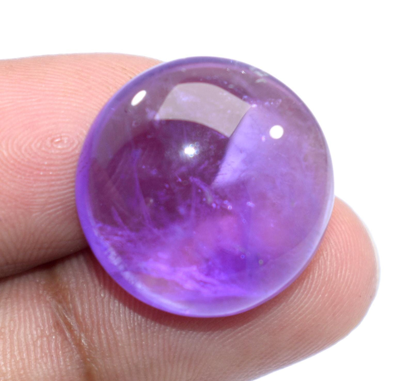 Rare & Natural Purple Amethyst, Round Cabochon Loose Gemstone, 24.40 Carat, Size-20x20x9mm, Gift For Her,