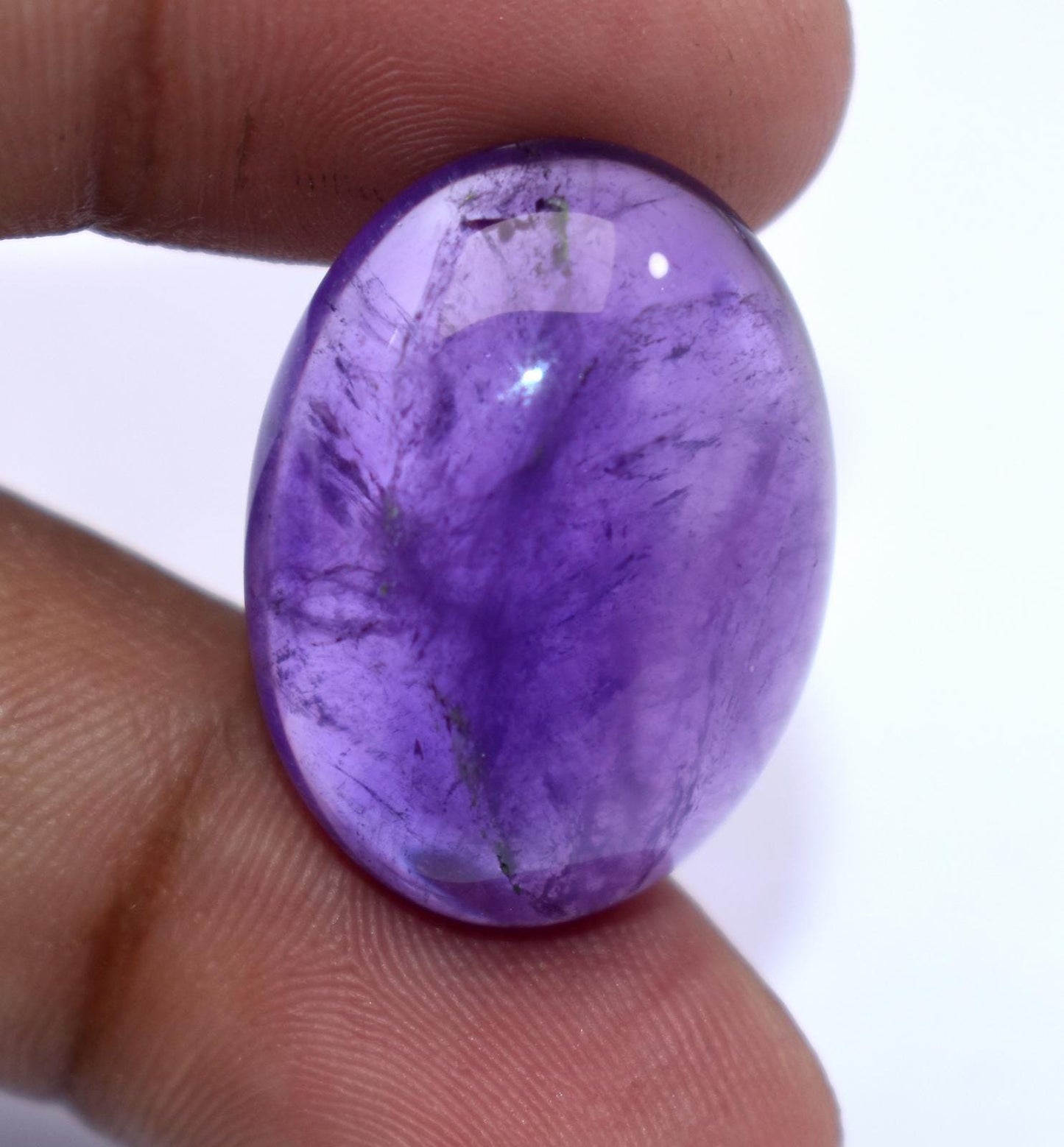 Rare & Natural Purple Amethyst, Oval Cabochon Loose Gemstone, 31.10 Carat, Size-18.5x24.5x9.5mm, Gift For Her,