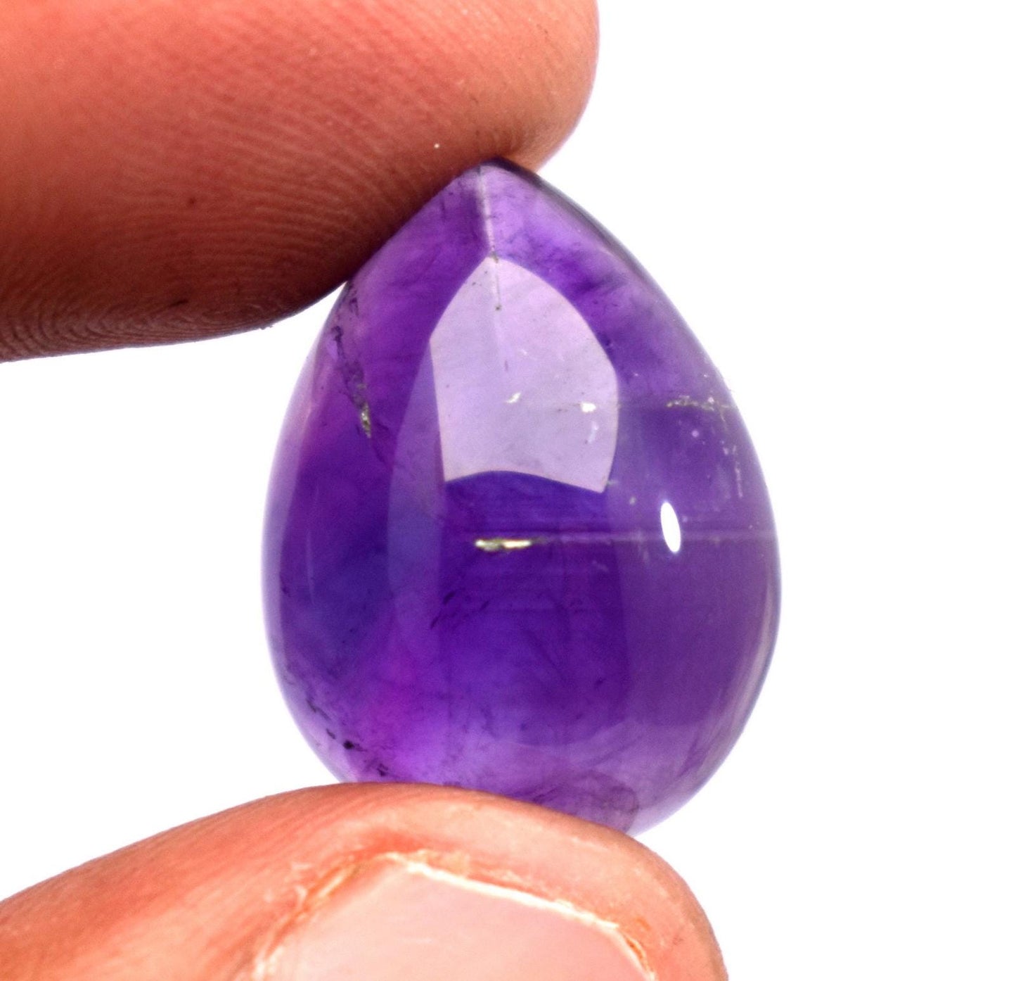 Amethyst, Natural Purple Amethyst, Pear Cabochon Loose Gemstone, 15.00 Carat, Size-14x19x8mm, Gift For Her,