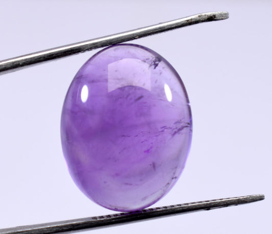 Rare & Natural Purple Amethyst, Oval Cabochon Loose Gemstone, 15.30 Carat, Size-15x19x8mm, Gift For Her,