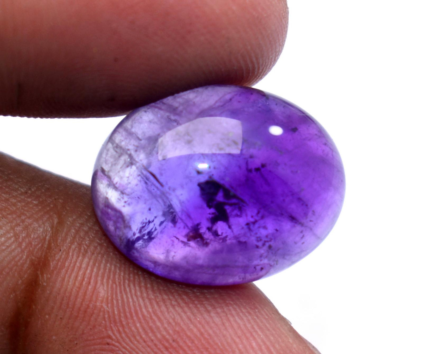 Rare & Natural Purple Amethyst, Oval Cabochon Loose Gemstone, 18.70 Carat, Size-15x19x8mm, Gift For Her,