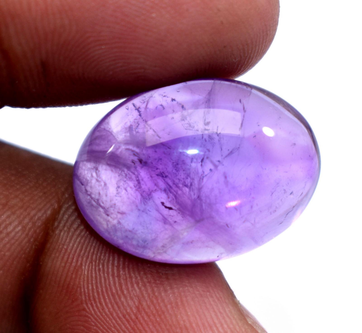 Rare & Natural Purple Amethyst, Oval Cabochon Loose Gemstone, 20.80 Carat, Size-15.5x21x8.5mm, Gift For Her,