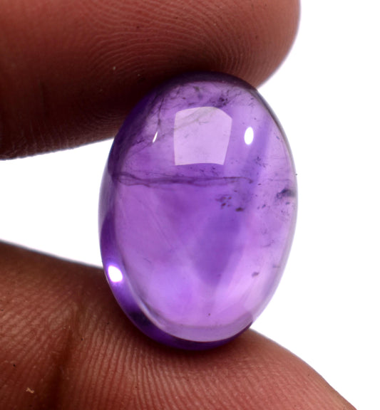 Rare & Natural Purple Amethyst, Oval Cabochon Loose Gemstone, 15 Carat, Size-13.5X19X2.5mm , Gift For Her,Pc-1