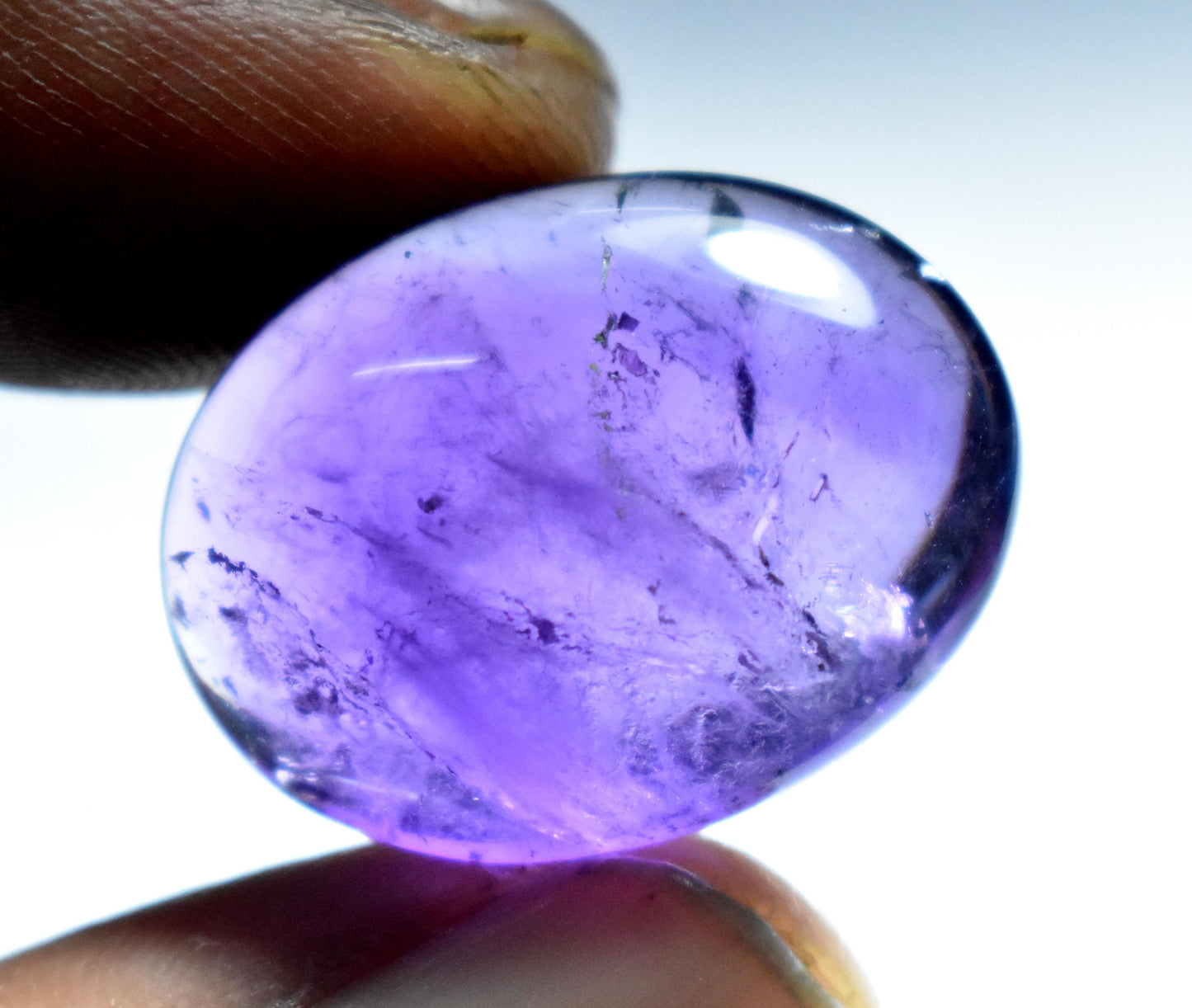 Rare & Natural Purple Amethyst, Oval Cabochon Loose Gemstone, 24.45 Carat, Size-18x23.5x5.5mm, Gift For Her, Pc-1