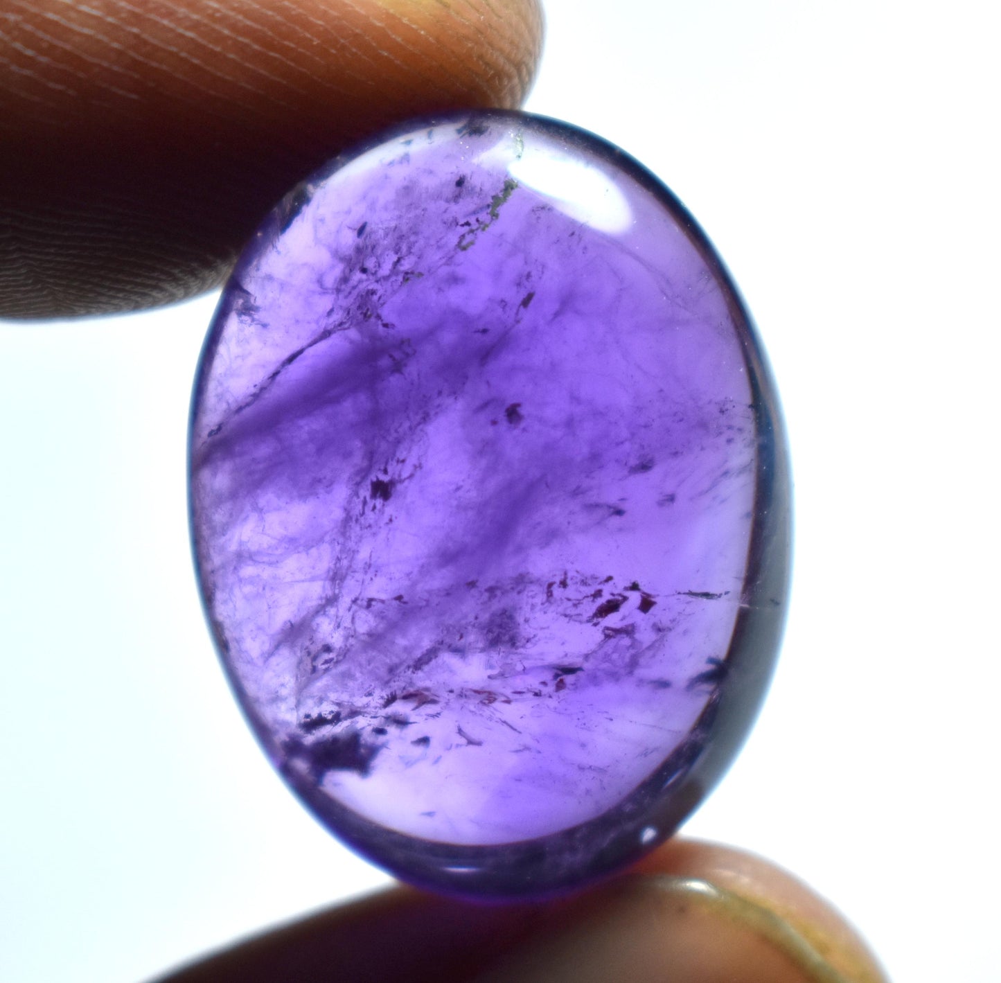 Rare & Natural Purple Amethyst, Oval Cabochon Loose Gemstone, 24.45 Carat, Size-18x23.5x5.5mm, Gift For Her, Pc-1