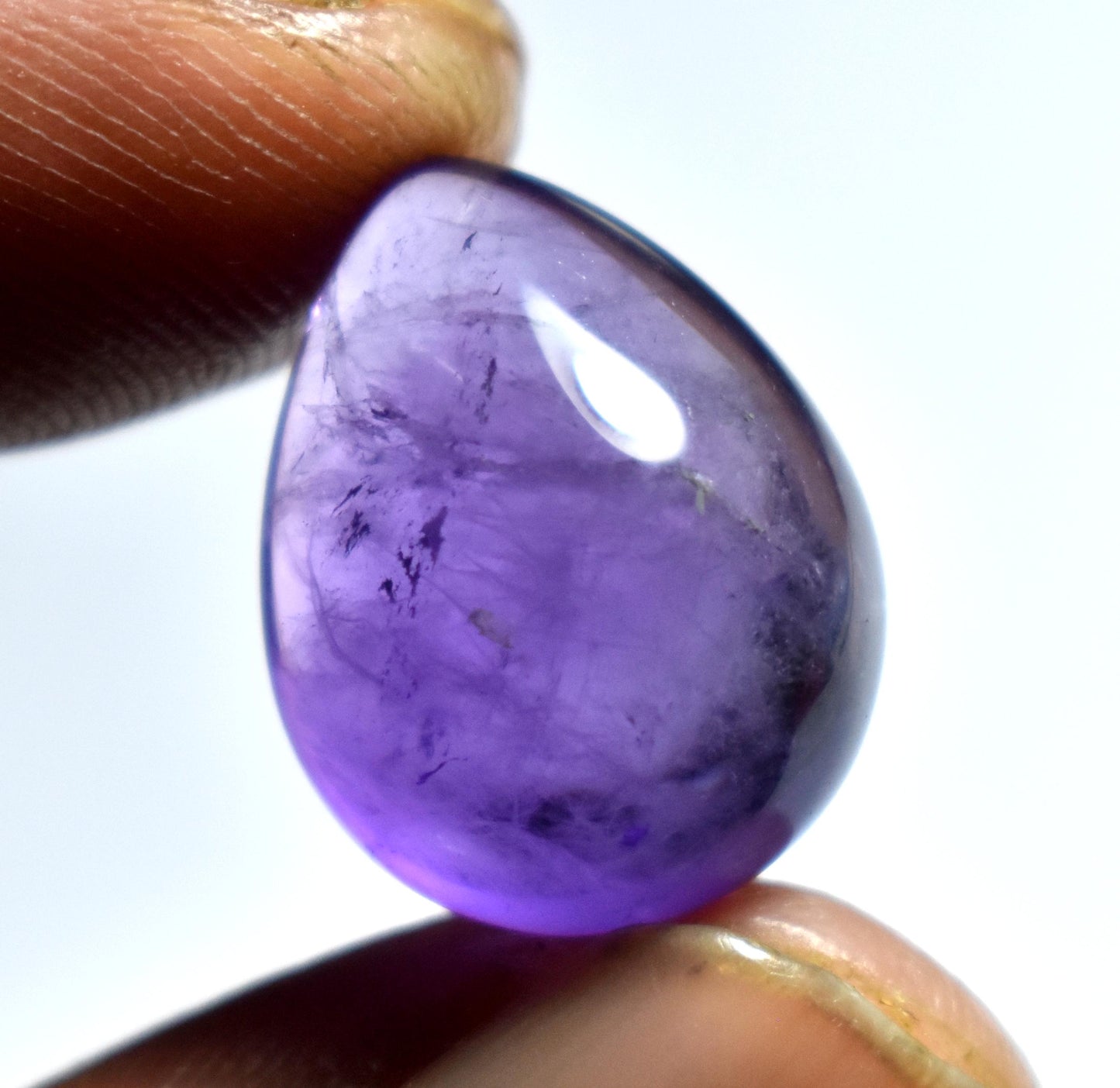 Rare & Natural Purple Amethyst, Pear Cabochon Loose Gemstone, 12.30 Carat, Size-14x17.5x9mm, Gift For Her, Pc-1