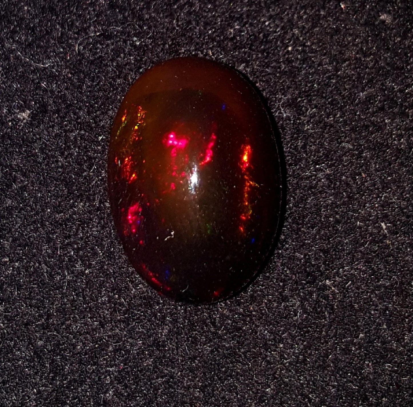 AAA Grade Natural Black Ethiopian Opal Oval, Welo Fire Cabochon Loose Gemstone, 6.00 Carat, Size-15x10.5x7.5mm, Gift For Her, PC-1