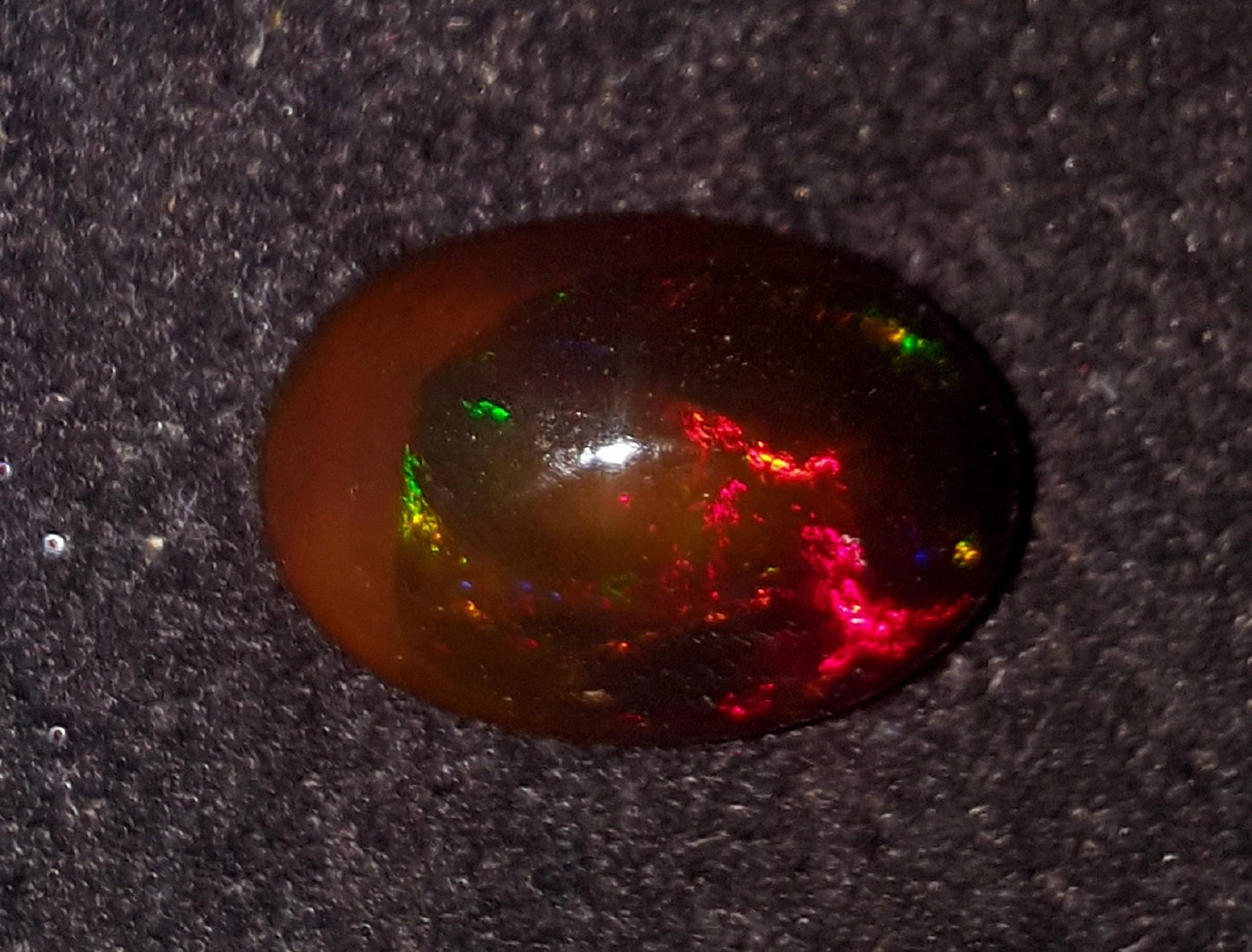 AAA Grade Natural Black Ethiopian Opal Oval, Welo Fire Cabochon Loose Gemstone, 6.00 Carat, Size-15x10.5x7.5mm, Gift For Her, PC-1