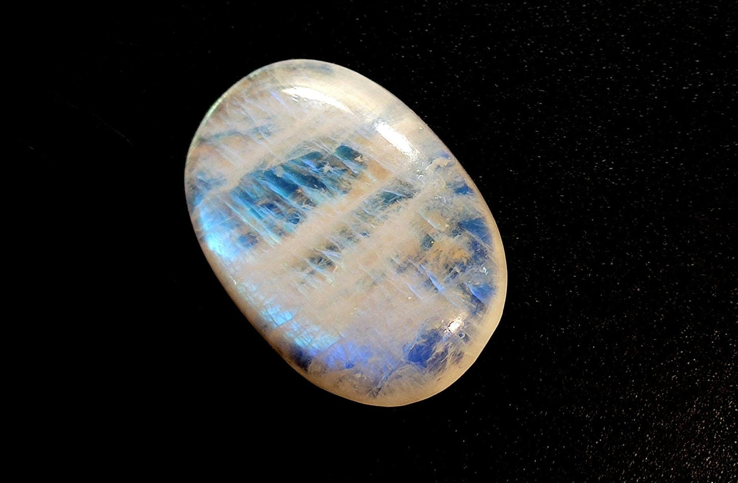 Moonstone, Natural Rainbow Moonstone, Oval Blue Flashy Loose Gemstone, 15.65 Carat, Size-16x22.5x5mm, Gift For Her,