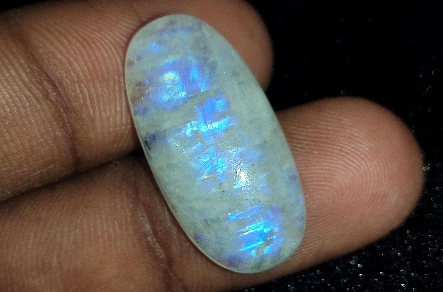 Moonstone, Natural Rainbow Moonstone, Oval Blue Flashy Loose Gemstone, 16.50 Carat, Size-11x20x4mm , Gift For Her, Pc-1