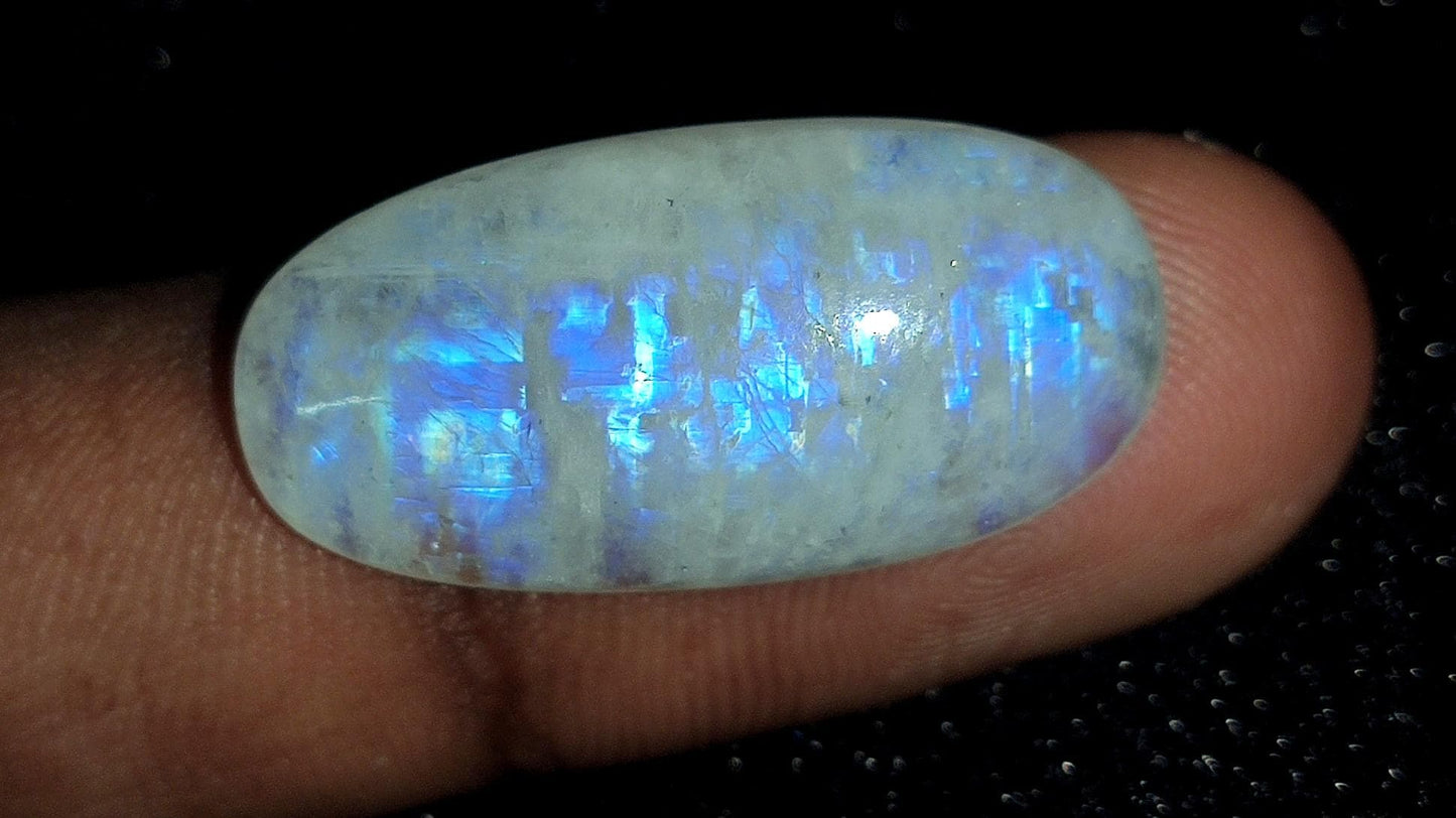 Moonstone, Natural Rainbow Moonstone, Oval Blue Flashy Loose Gemstone, 16.50 Carat, Size-11x20x4mm , Gift For Her, Pc-1