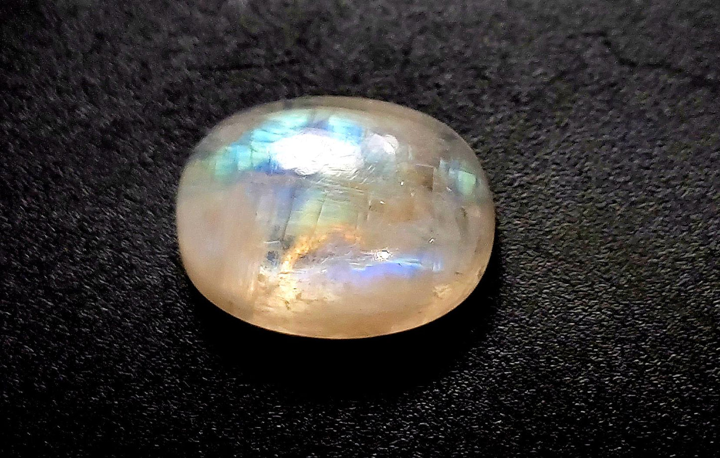 Moonstone, Natural Rainbow Moonstone, Oval Blue Flashy Loose Gemstone, 12.00 Carat, Size-12x16x6mm, Gift For Her, Pc-1