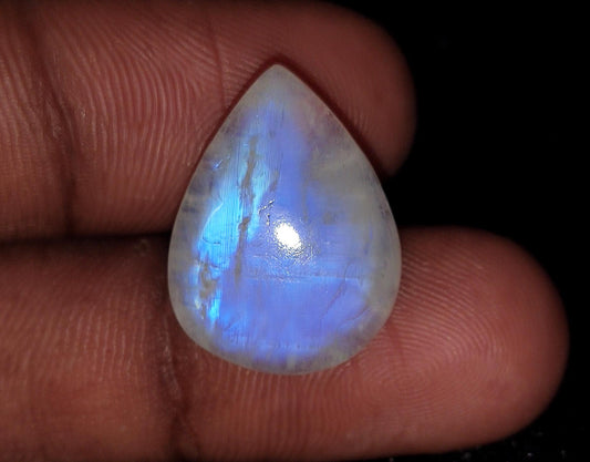 Moonstone, Natural Rainbow Moonstone, Pear Blue Flashy Loose Gemstone, 14.60 Carat, Size-15.5x20.5x6mm, Gift For Her,