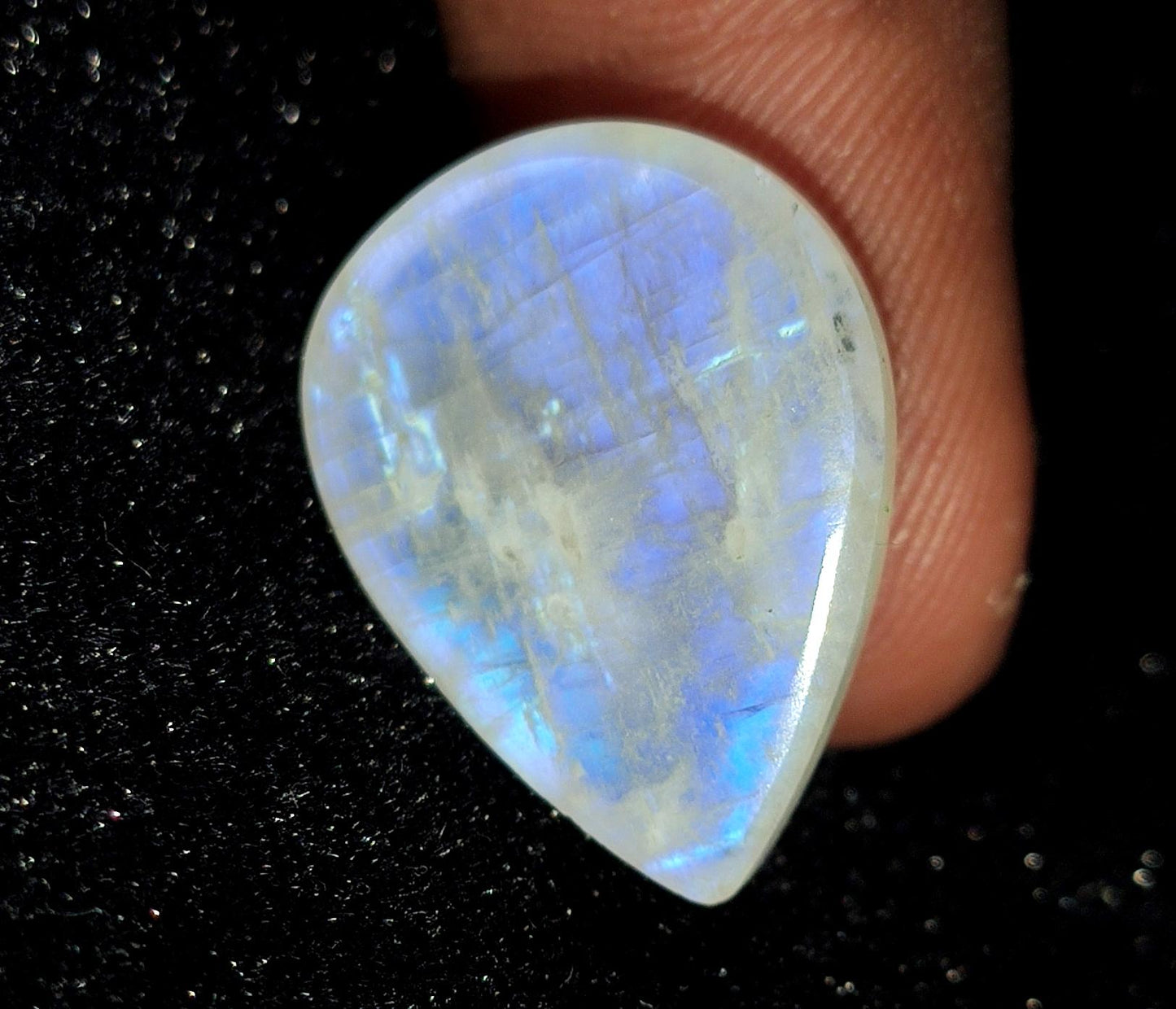 Moonstone, Natural Rainbow Moonstone, Pear Blue Flashy Loose Gemstone, 14.60 Carat, Size-15.5x20.5x6mm, Gift For Her,