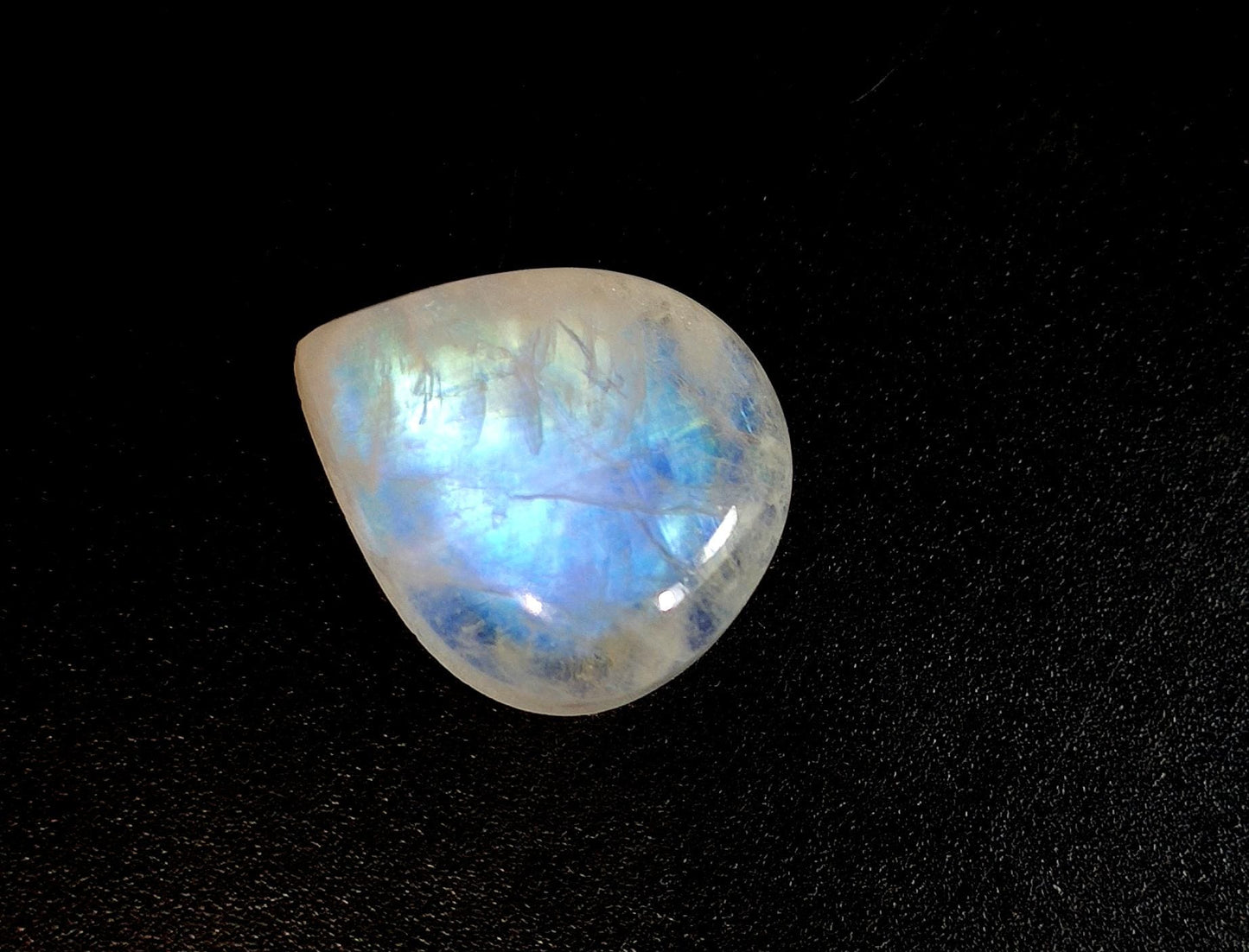 Moonstone, Natural Rainbow Moonstone, Pear Blue Flashy Loose Gemstone, 8.15 Carat, Size-14x16x5mm, Gift For Her,