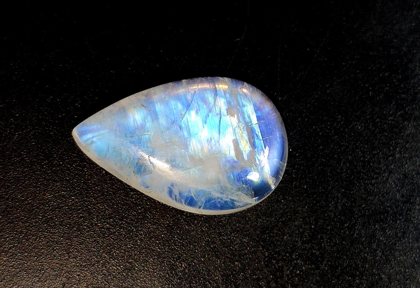 Moonstone, Natural Rainbow Moonstone, Pear Blue Flashy Loose Gemstone, 10.30 Carat, Size-12.5x19.5x5.5mm, Gift For Her,