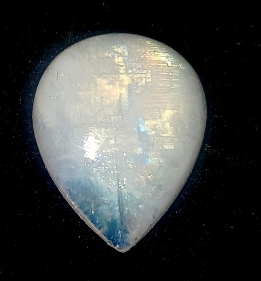 Moonstone, Natural Rainbow Moonstone, Pear Blue Flashy Loose Gemstone, 10.25 Carat, Size-14.5x18x5.5mm, Gift For Her,