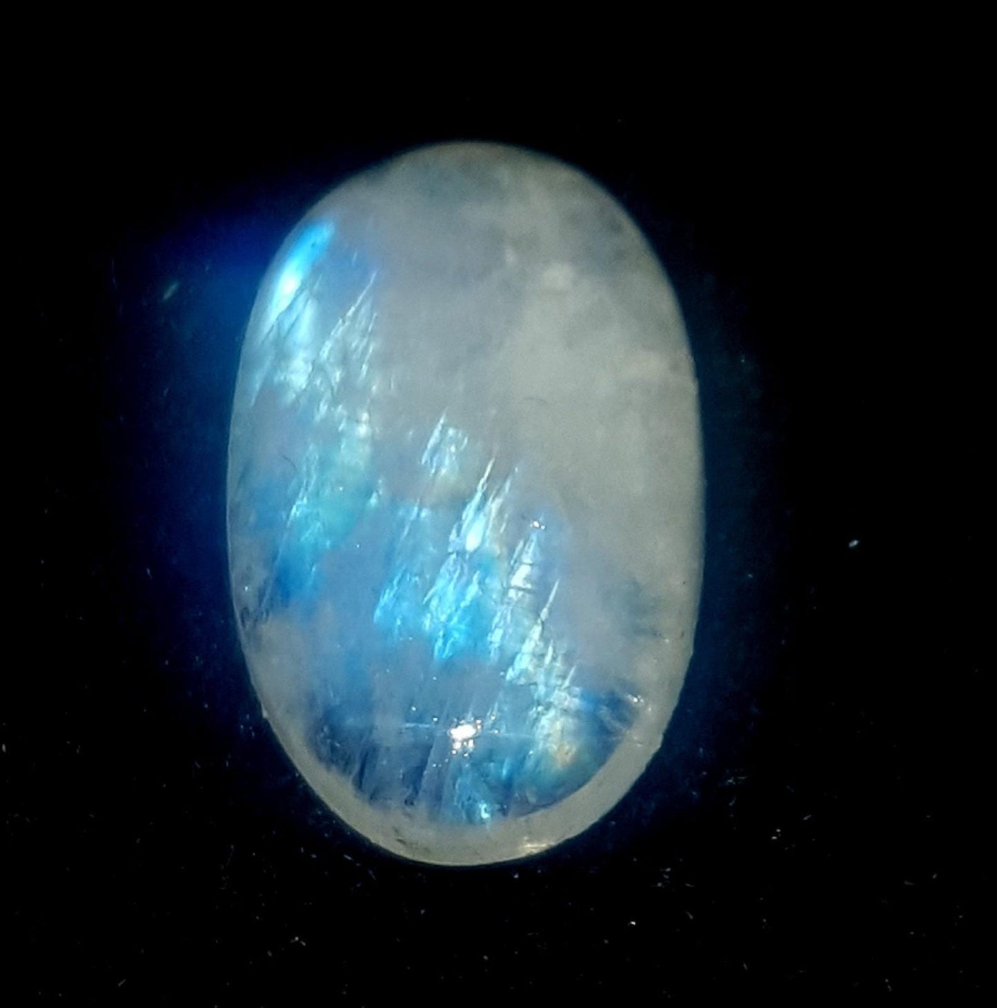 Moonstone, Natural Rainbow Moonstone, Oval Blue Flashy Gemstone Lot, 5.10 Carat, Size-15x9.5x4mm,  Gift For Her, Pc-1