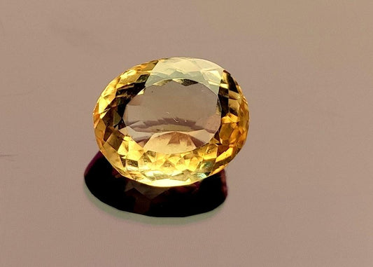 AAA+ Citrine, Natural Brazilian Yellow Citrine, Oval Faceted Loose Gemstone, 4.15 Carat, Size-11.5x9.5x6.5mm, Gift For Her,