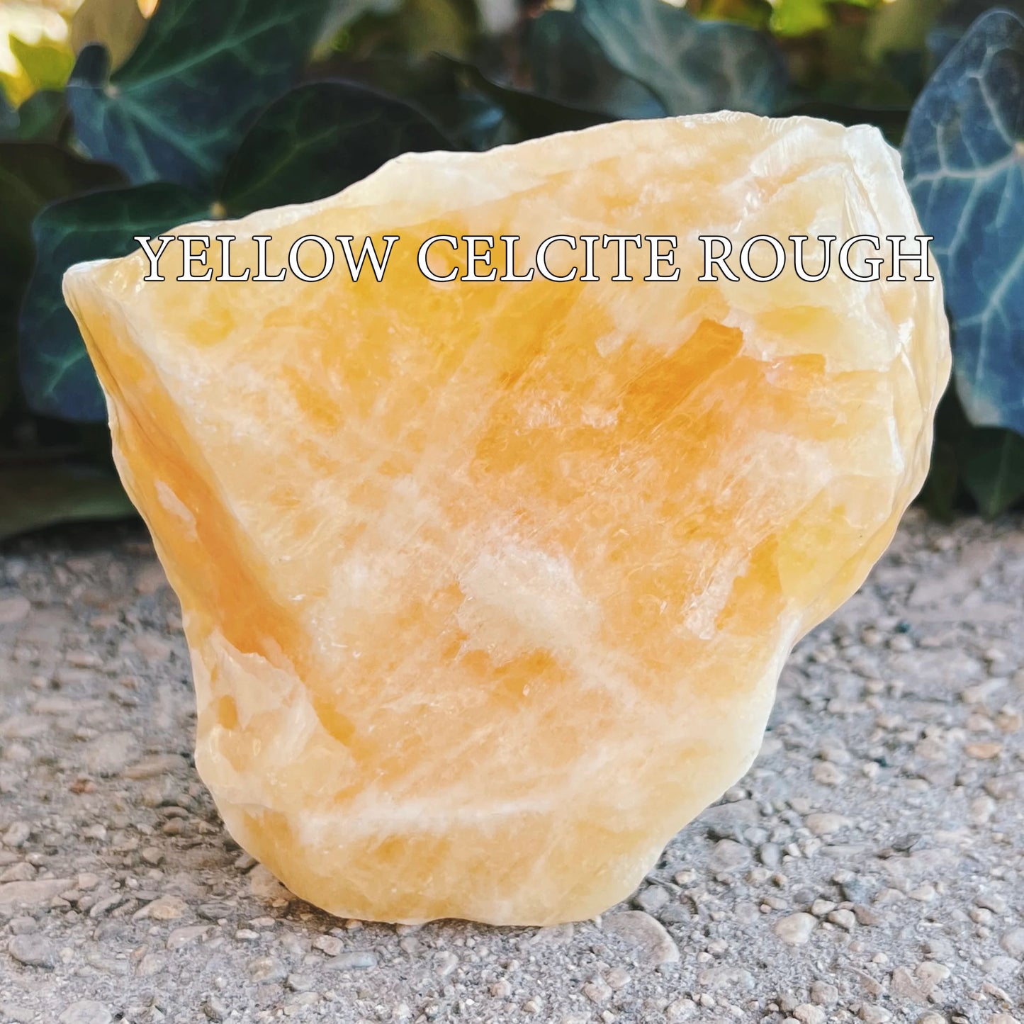 Yellow Calcite Rough Stone - Honey Calcite - Natural Stones - Banded Yellow Calcite