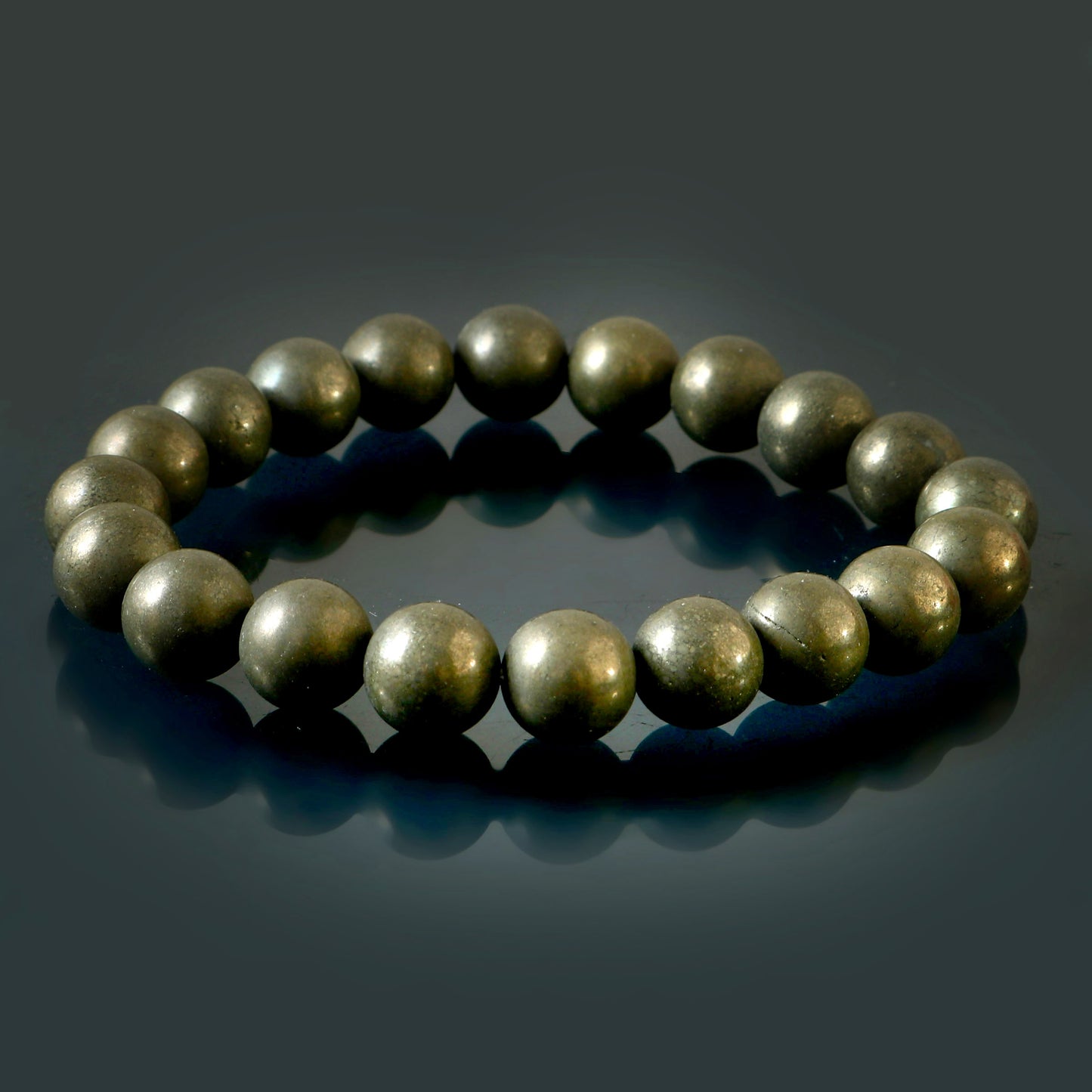 Pyrite Bracelet Natural High Quality Stones Handmade Stretch Healing 8mm Crystal Beads for Men or Women