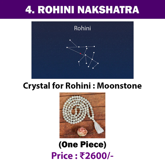 4. Rohini Nakshatra Crystal | Moonstone Mala
