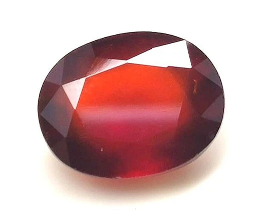 10.00 Carat 100% Natural Hessonite Garnet {Gomed} Oval Faceted Loose Gemstone - Size- 14.5x11.5x7mm- MH-1