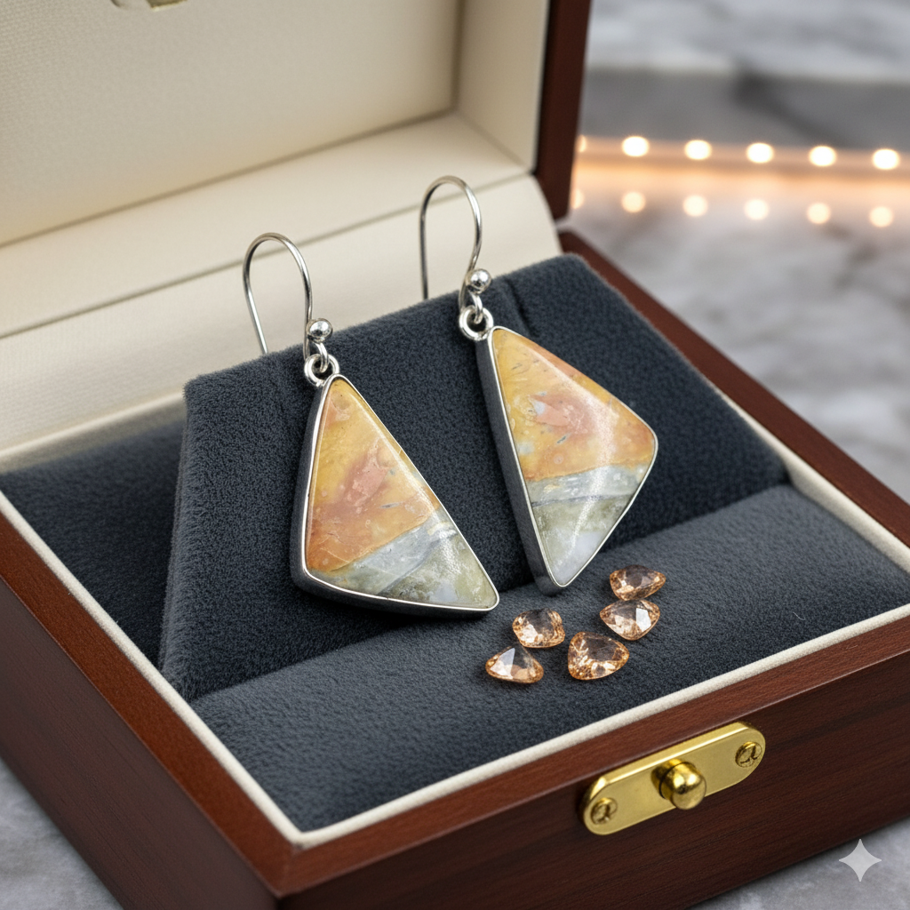 Natural Maligano Jasper Earrings | Handmade Maligano Jasper Jewelry