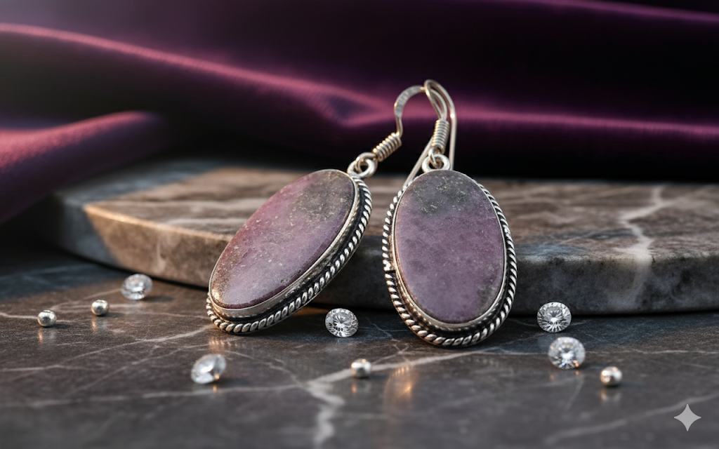 Natural Rhodochrosite Earrings | Handmade Crystal Jewelry for Love & Energy