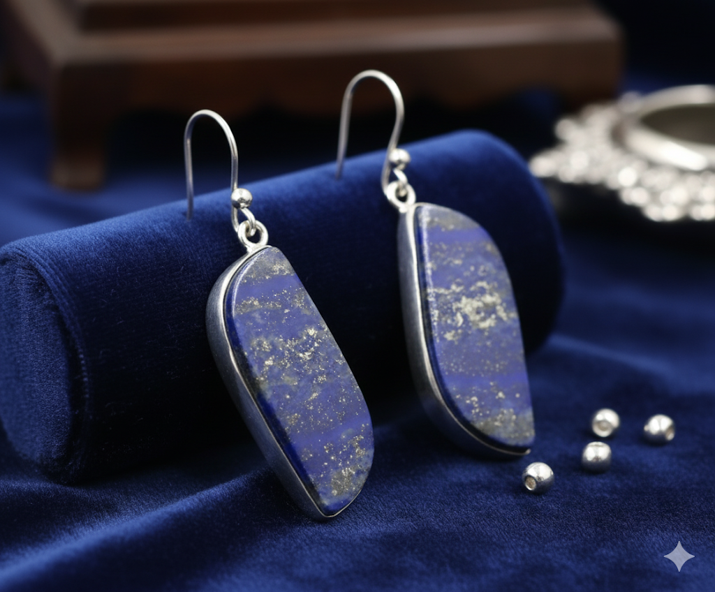 Natural Lapis Lazuli Earrings | Beautiful Handmade Lapis Jewelry
