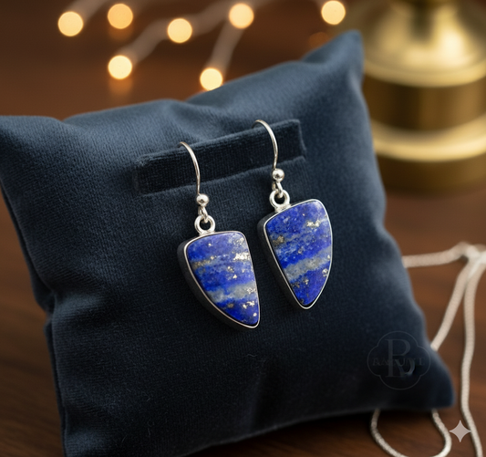 Elegant Lapis Lazuli Earrings | Handmade Natural Gemstone Jewelry