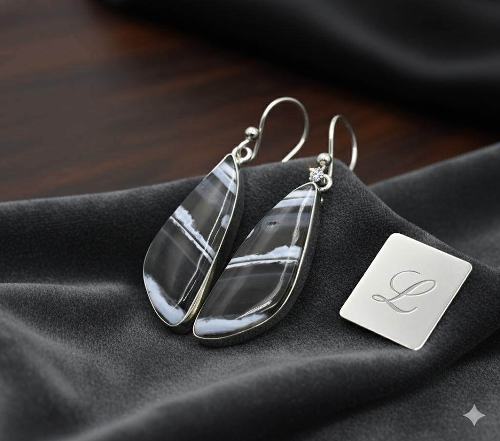 Buy Black Sulemani Hakik Earrings | Spiritual Protection Jewelry"