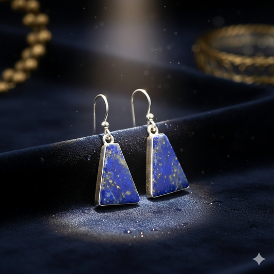 Handmade Lapis Lazuli Earrings | Natural Blue Gemstone Jewelry