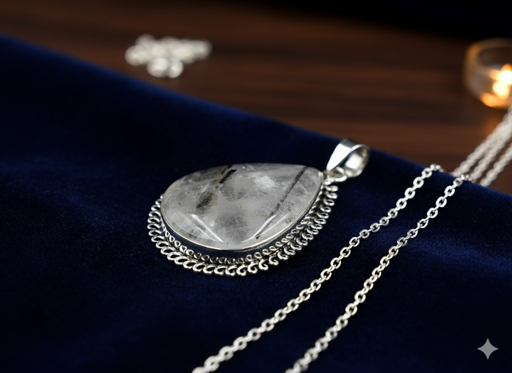 Buy Black Rutile Pear Shape Pendant | Stunning Crystal Jewelry