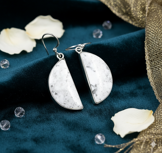 Beautiful Howlite Earrings | Healing Crystal Earrings for Peace