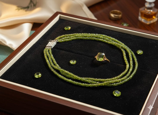 Green Vessonite Necklace | Natural Gemstone Jewelry