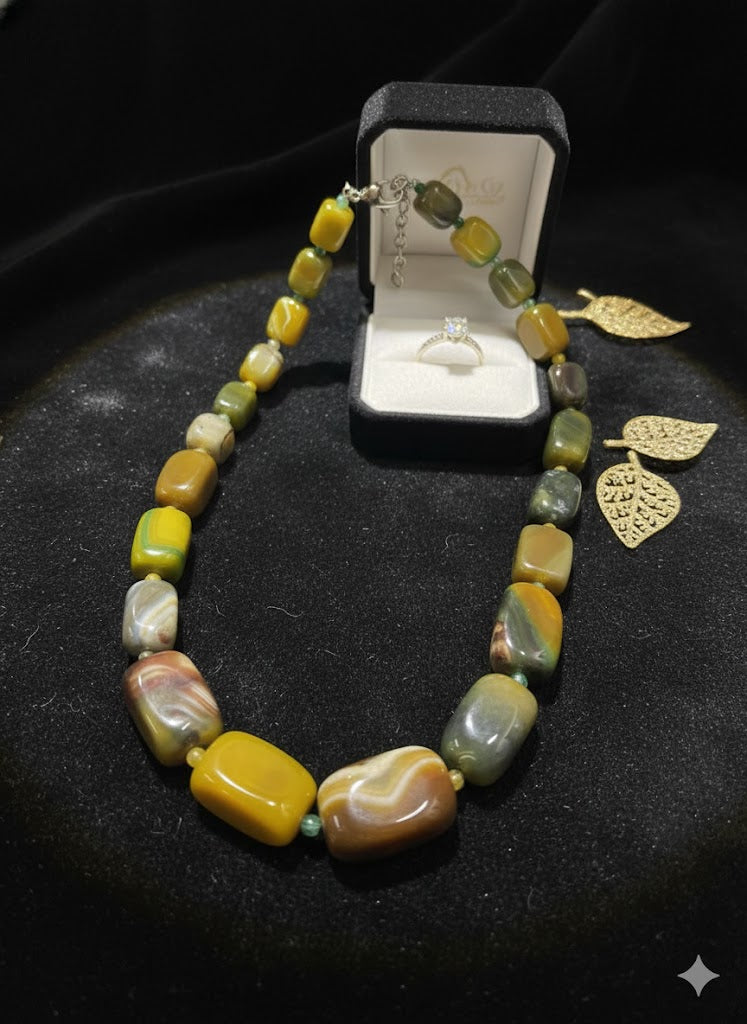 Agate Tumble Beads Necklace – Natural Gemstone Jewelry Online