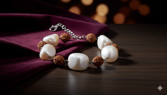 Rudraksha And Pearl Bracelet