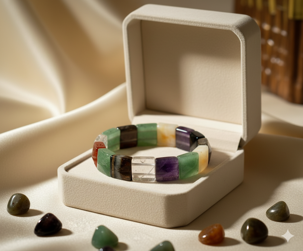 Multi Gemstone Adjustable Bracelet | Energy Healing & Spiritual Balance Jewelry