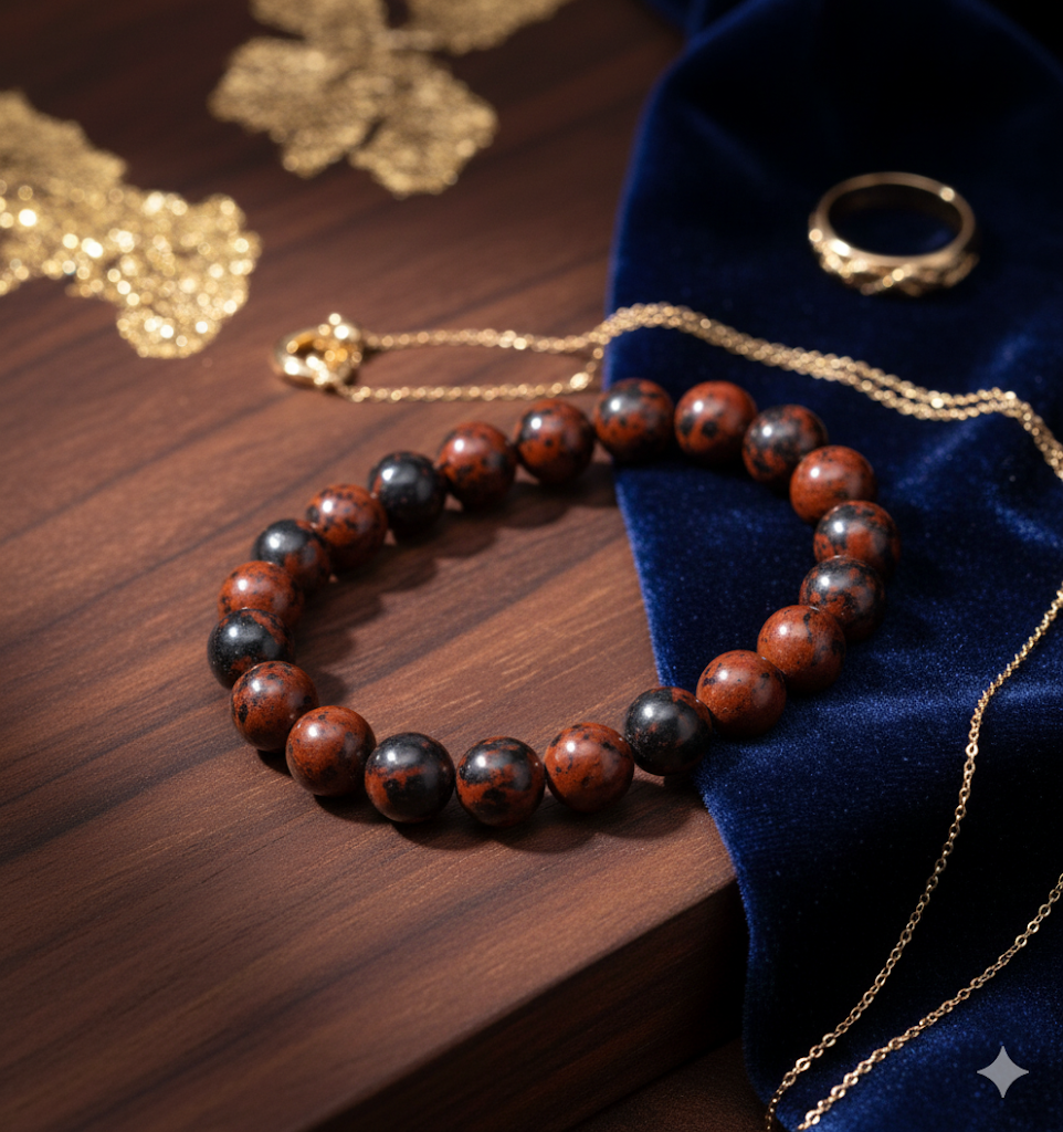 Obsidian Round Beaded Adjustable Crystal Bracelet 8 MM Size