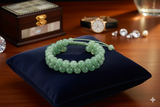 Green Aventurine Double Beaded Wire Crystal Bracelet