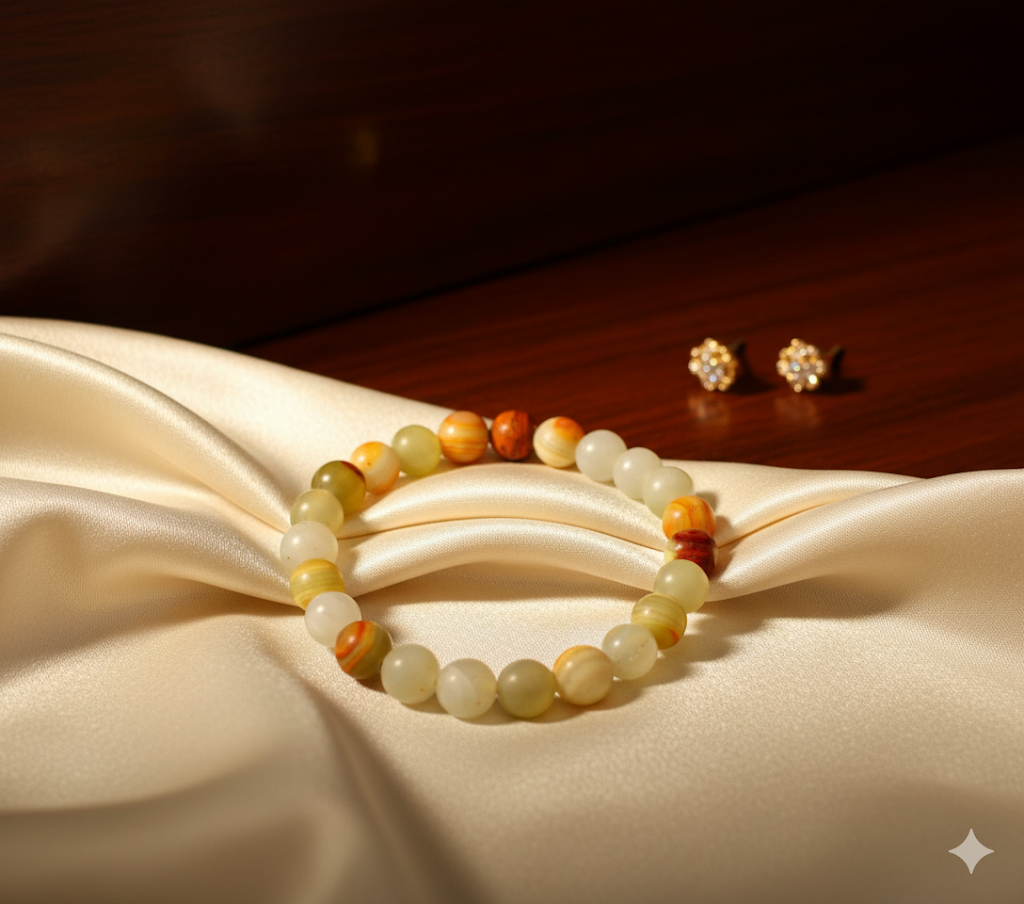 Yellow and Green Banded Calcite Bracelet