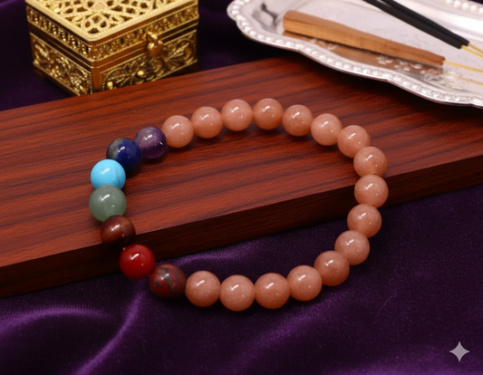 7 Chakra Adjustable Bracelet 8 MM Size