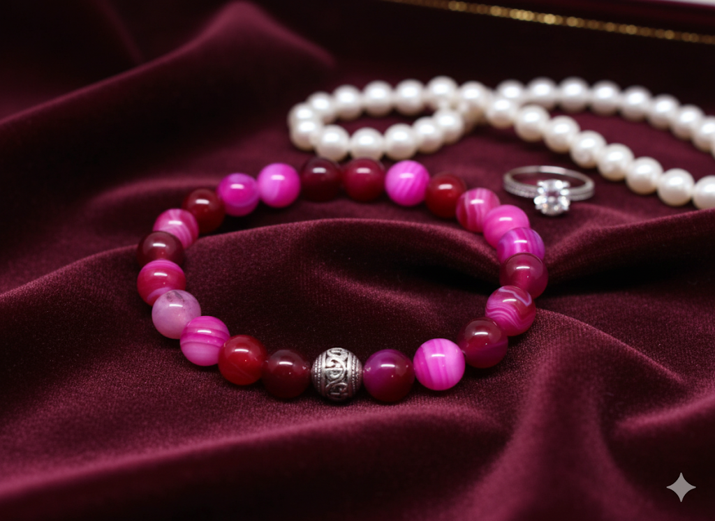 Pink Agate Adjustable Bracelet
