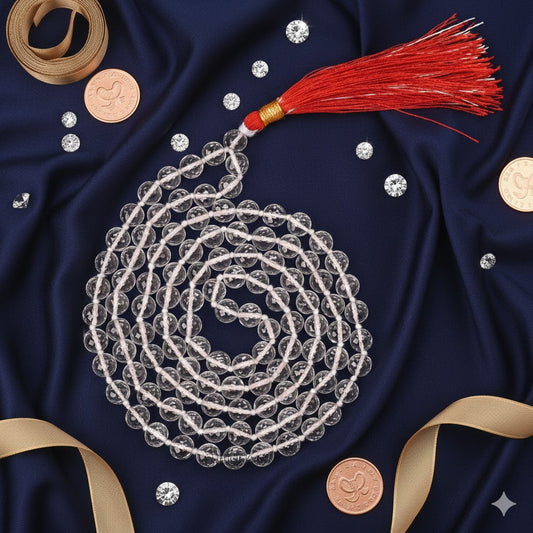 Sphatik Faceted Jap Mala for Healing &amp; Meditation