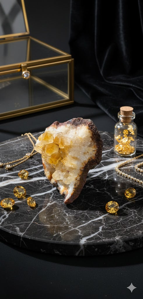 Natural Citrine Cluster – 115 Grams | Genuine Citrine Gemstone